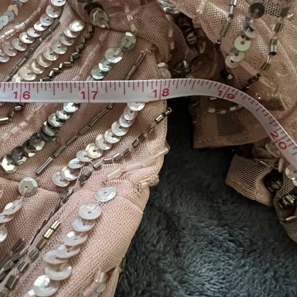 NWT Mac Duggal Embellished Full Length Layered Sleeve Gown 93582 Vintage Rose - Picture 9 of 9